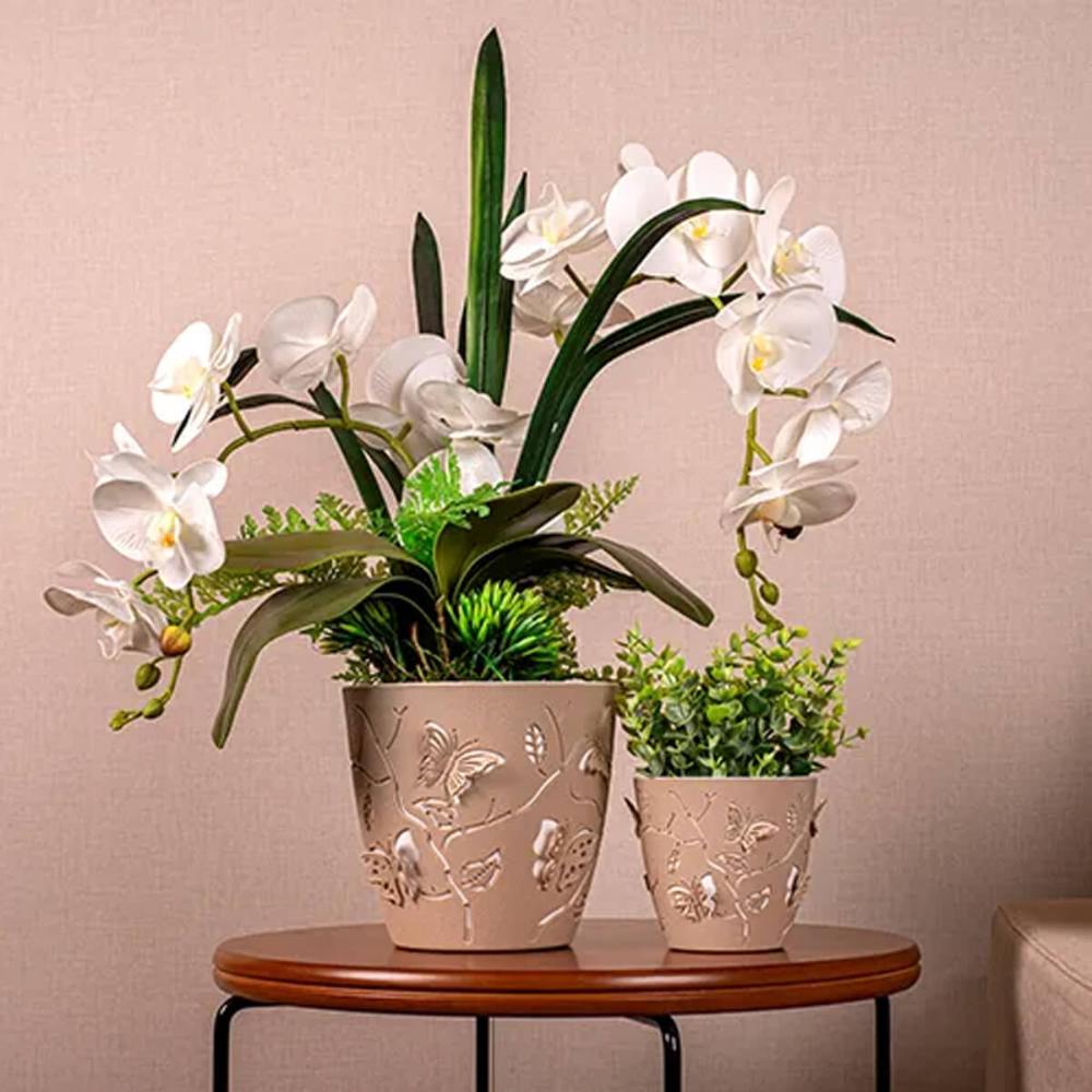 Kit Vasos de Plantas Flores 3 Cachepots Decorativos P M G Fl