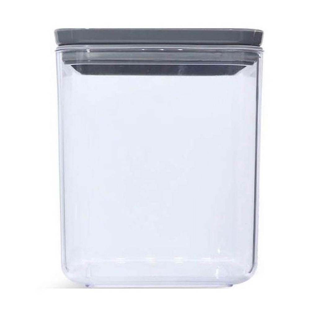 Porta Mantimentos Hermético Pequeno Cristal 1L Pote para Alimentos Quadrado Chumbo