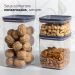 Porta Mantimentos Hermético Pequeno Cristal 1L Pote para Alimentos Quadrado Chumbo