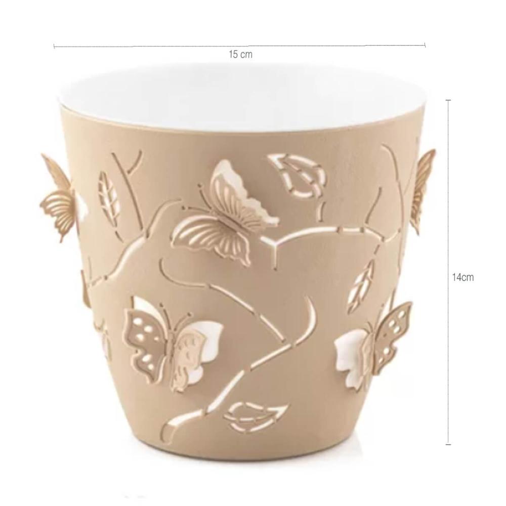 Vaso de Flor Plantas Cachepot 3D Floreira de Mesa Decor 1,4L Plasvale Borboletas