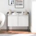 Aparador Buffet 2 Portas Industrial Roma Branco Preto