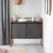 Aparador Buffet 2 Portas Industrial Roma Preto Cobre