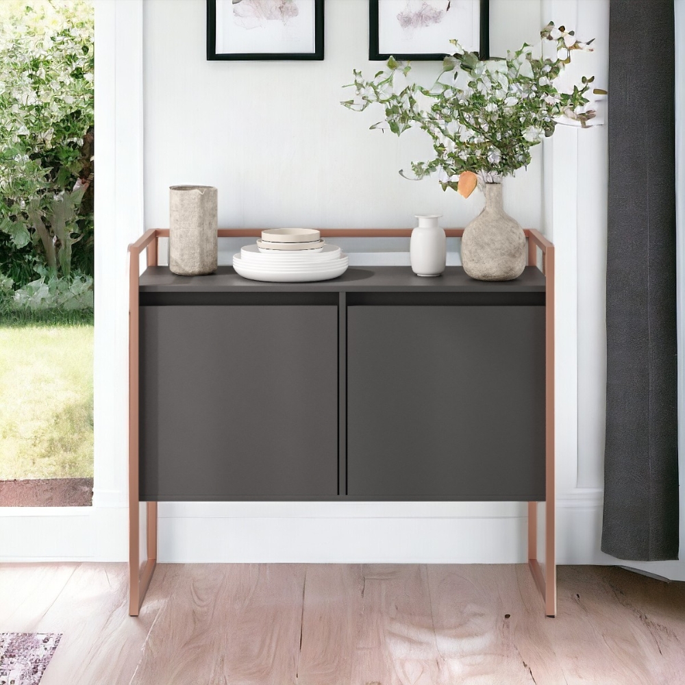 Aparador Compacto Metalic Preto Cobre