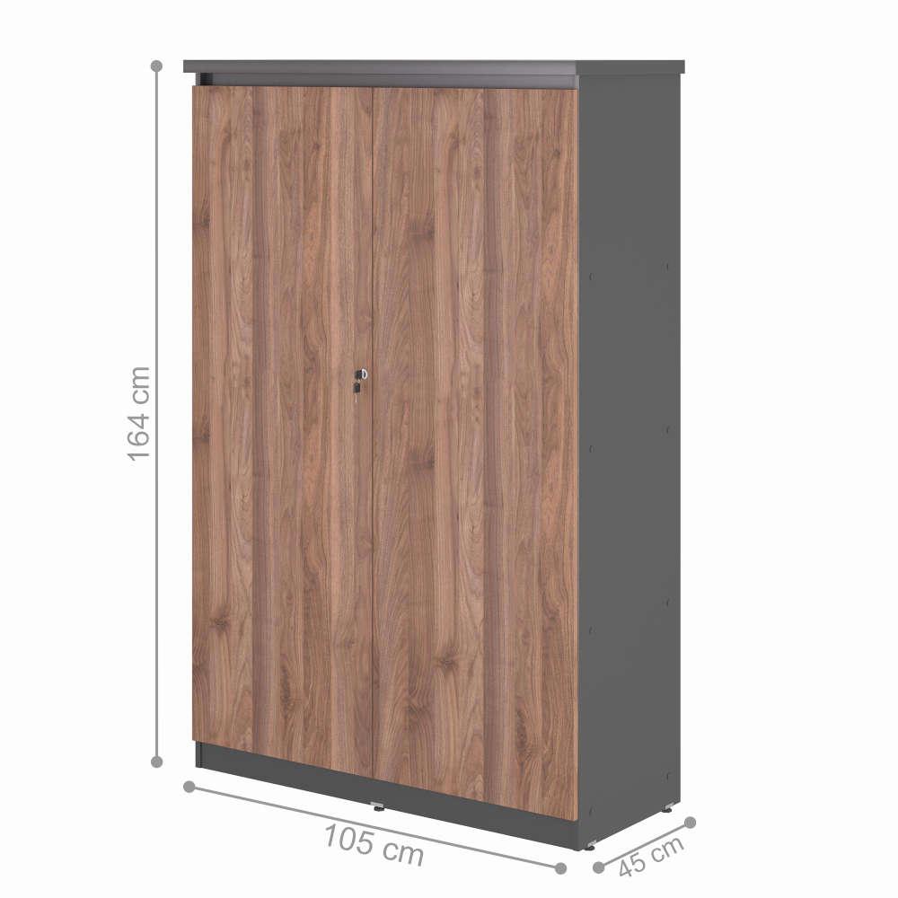 Armário 2 Porta com Mesa Portugal Noce Preto