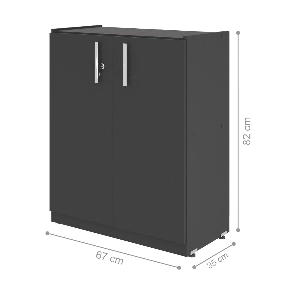 Armario Baixo com 2 Portas Versare Preto Onix