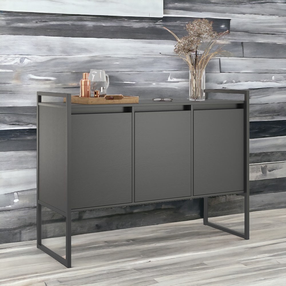 Armario Industrial 3 Portas Balso Conjunto 2 Peças - Preto