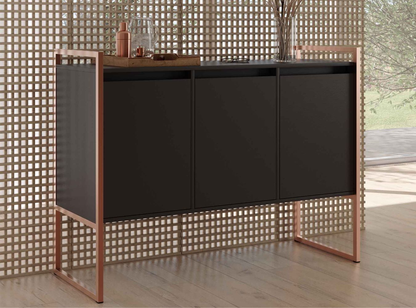Armario Industrial 3 Portas Balso Preto Cobre