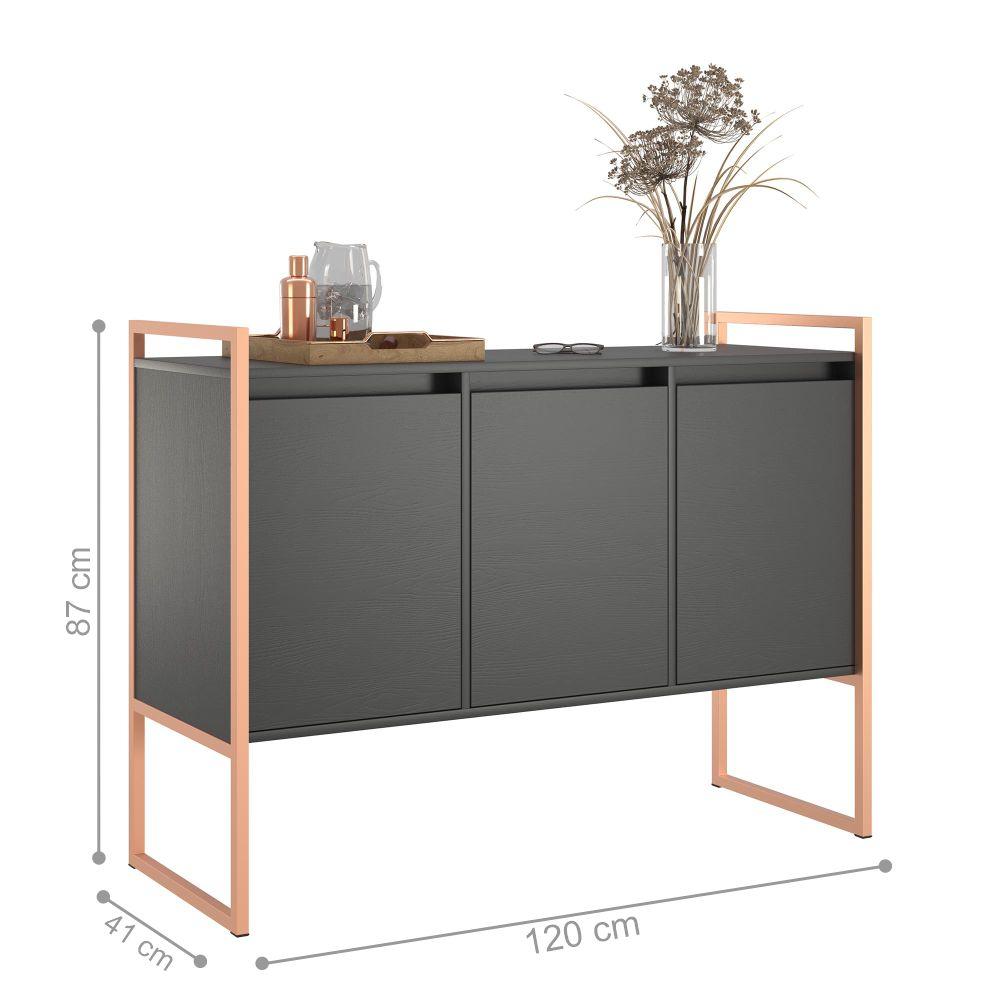 Armario Industrial 3 Portas Balso Preto Cobre