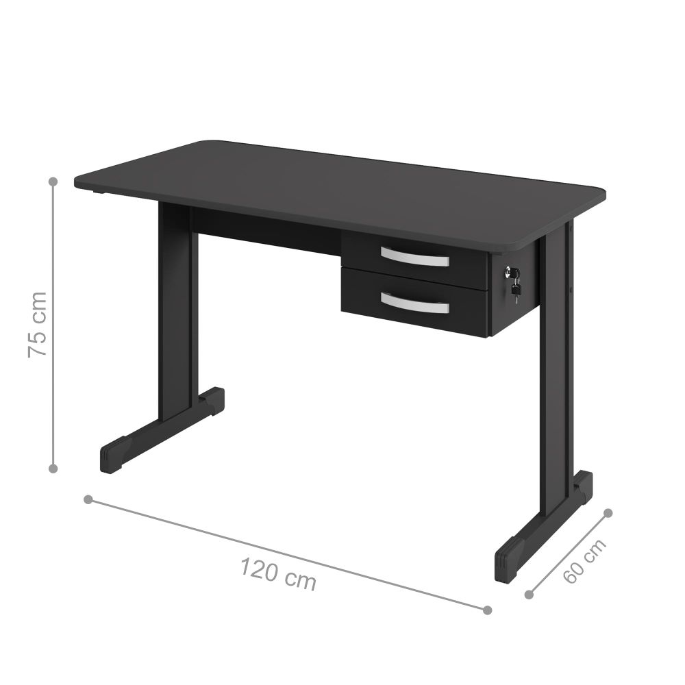 Armario e Mesa 1,20 Geórgia Preto Onix