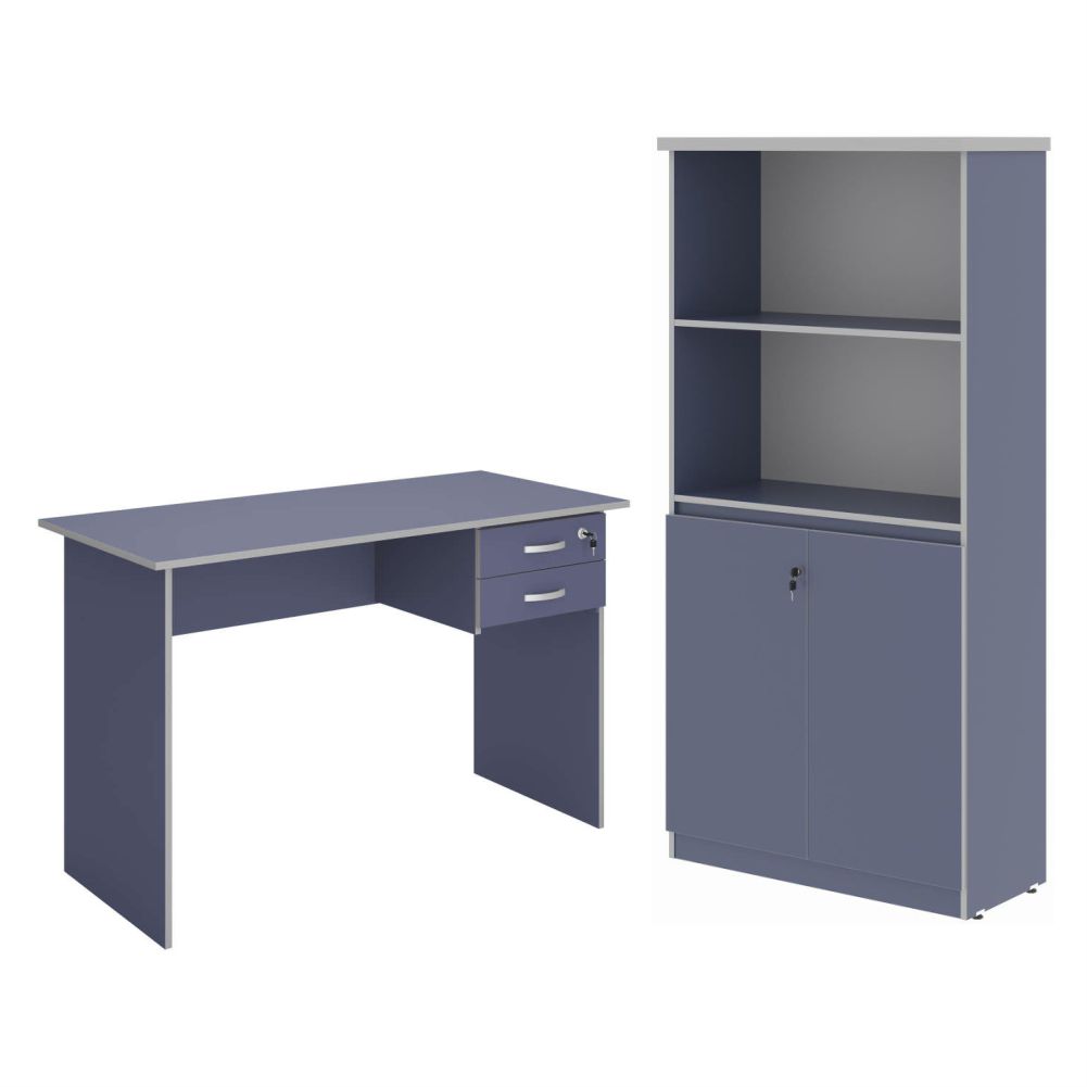 Armario e Mesa de Computador Faroé Azul