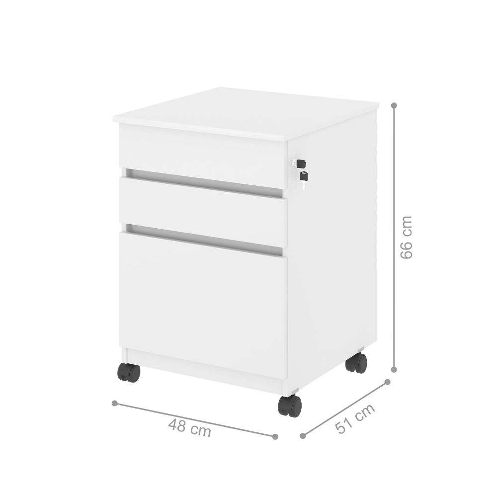 Arquivo com 3 Gavetas Medina Branco