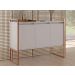 Balcão Buffet Aparador Industrial 3 Portas - Branco/Cobre