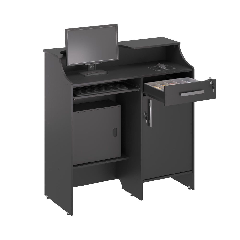 Balcao Caixa Stamp com Gaveta Preto Onix