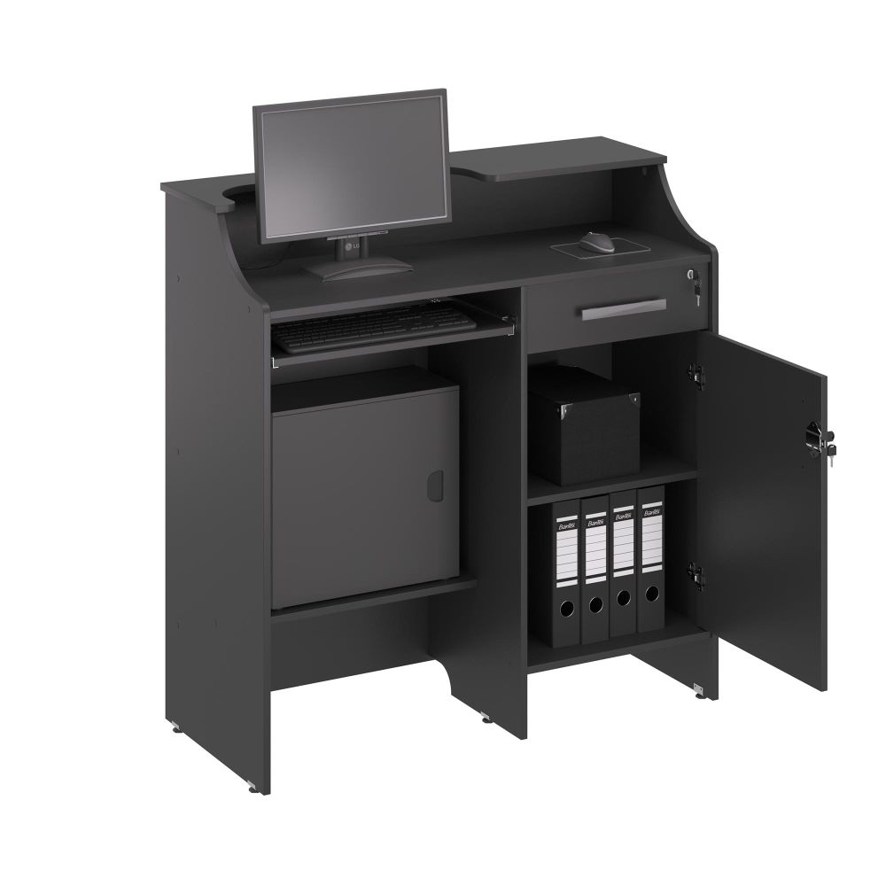 Balcao Caixa Stamp com Gaveta Preto Onix