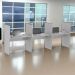 Balcao de Atendimento 3 Lugar Mixer Cinza