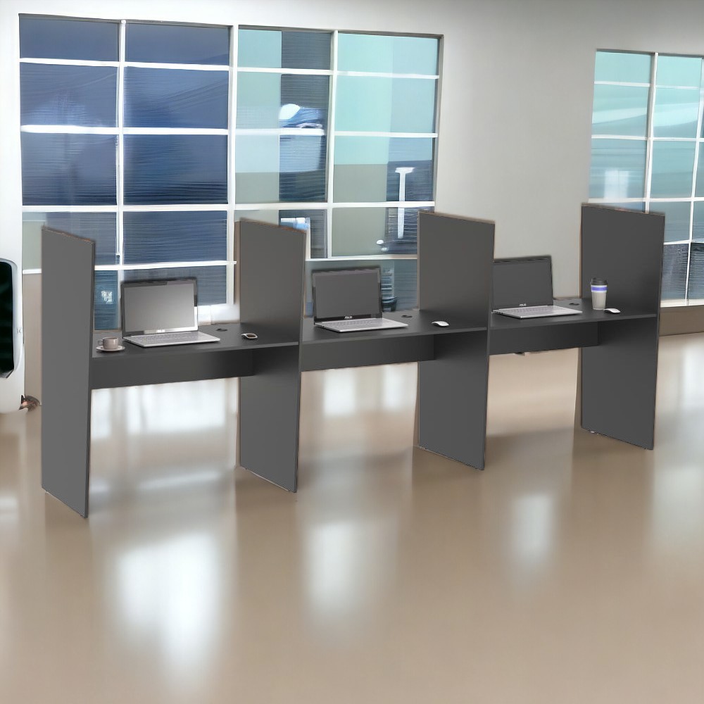 Balcao de Atendimento 3 Lugar Mixer Preto Onix