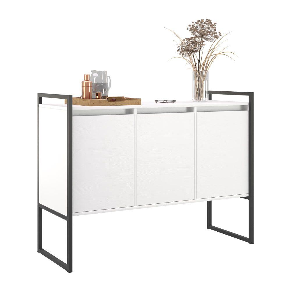 Buffet 3 Portas Rouxe Branco Conjunto 2 Unidades