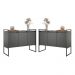 Buffet 3 Portas Rouxe Preto Conjunto 2 Unidades
