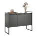 Buffet 3 Portas Rouxe Preto Conjunto 2 Unidades