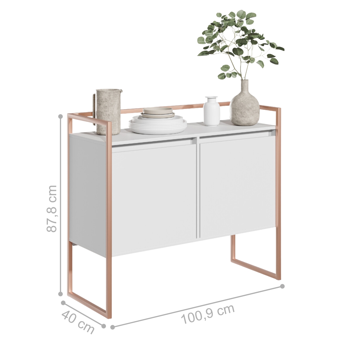 Buffet Industrial 2 Portas SP Branco Cobre