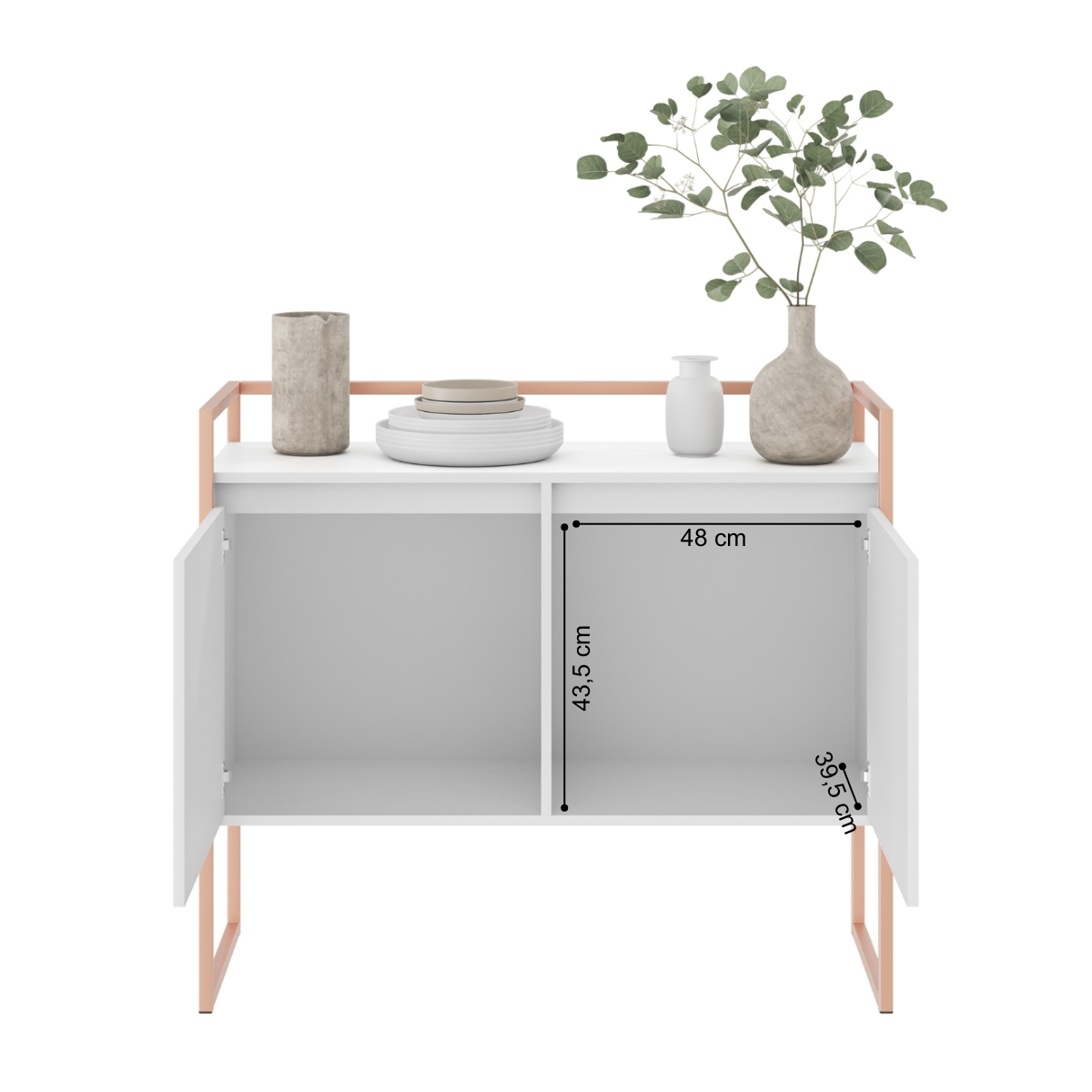 Buffet Industrial 2 Portas SP Branco Cobre