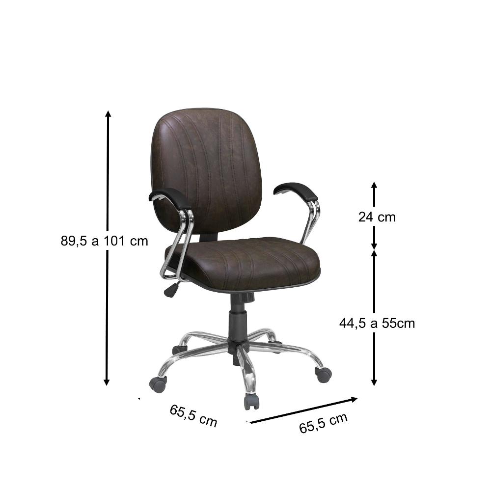 Cadeira Diretor Max Giratória Plus Base Cromada