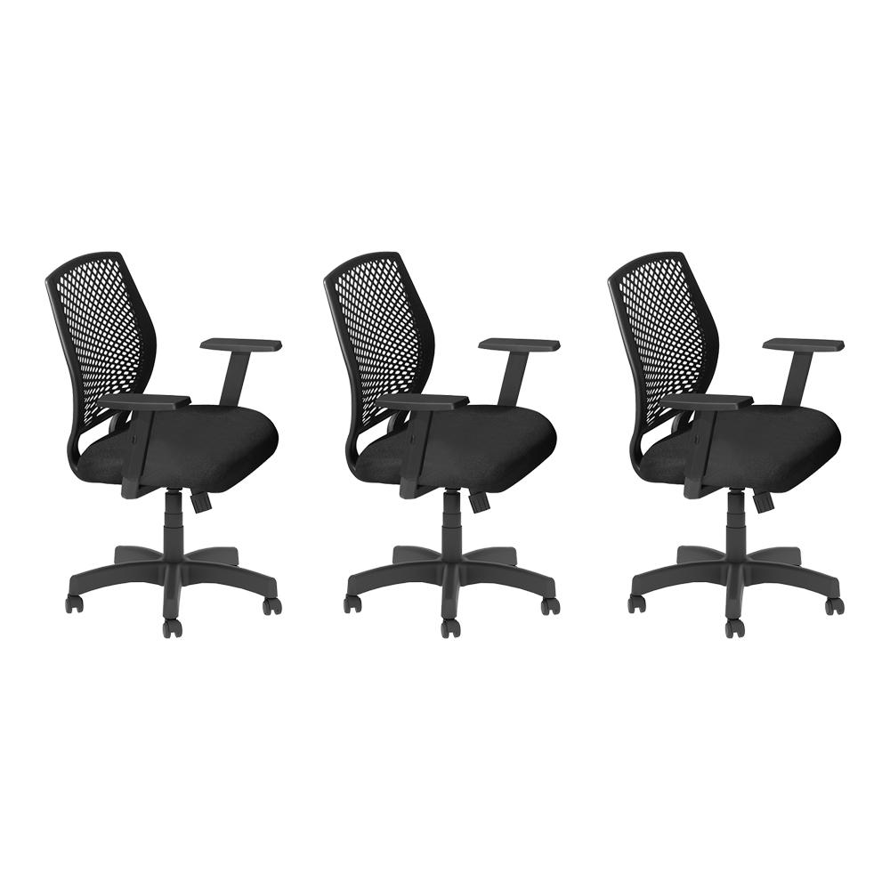 Conjunto 3 Diretor Giratória Vision Plus Base Preta