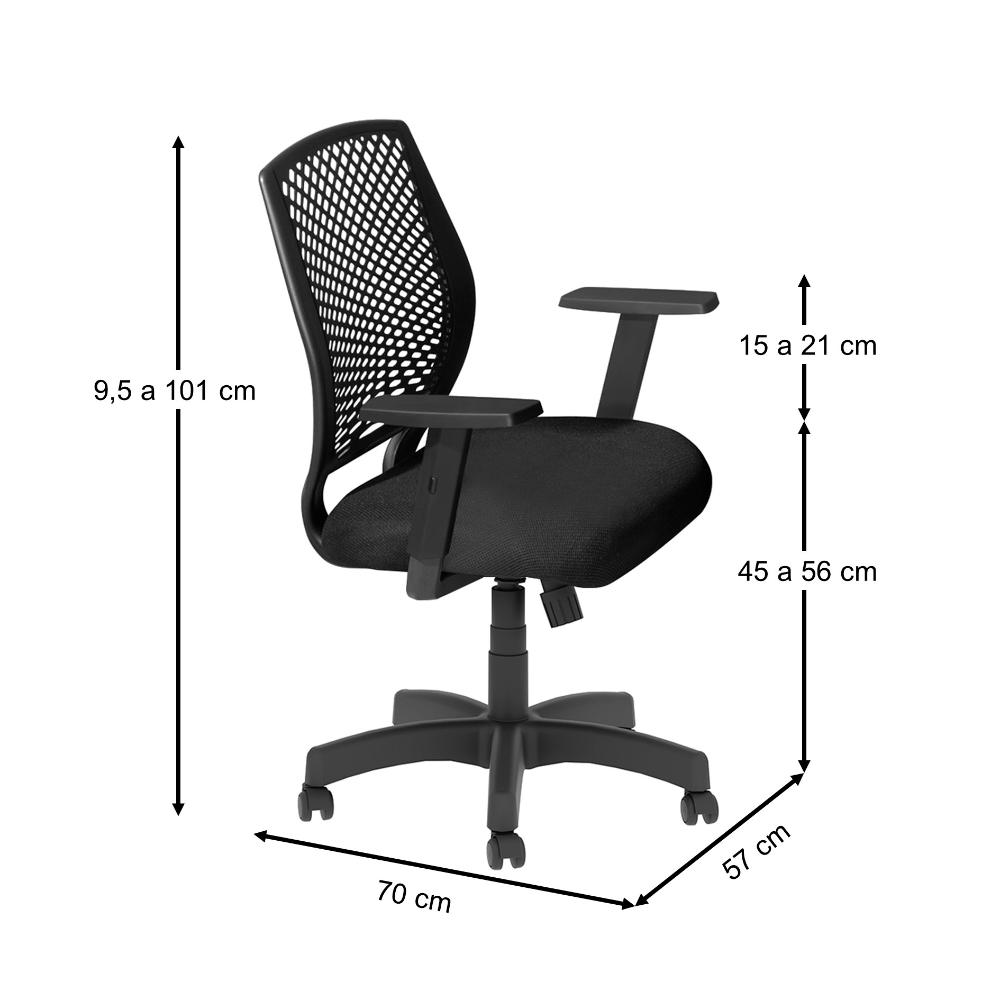 Conjunto 3 Diretor Giratória Vision Plus Base Preta
