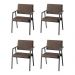 Conjunto 4 Poltrona Podium Plus Marrom