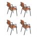 Conjunto 4 Poltrona Podium Plus Terracota