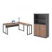 Conjunto Armario e Mesa em L Anguila Noce Preto