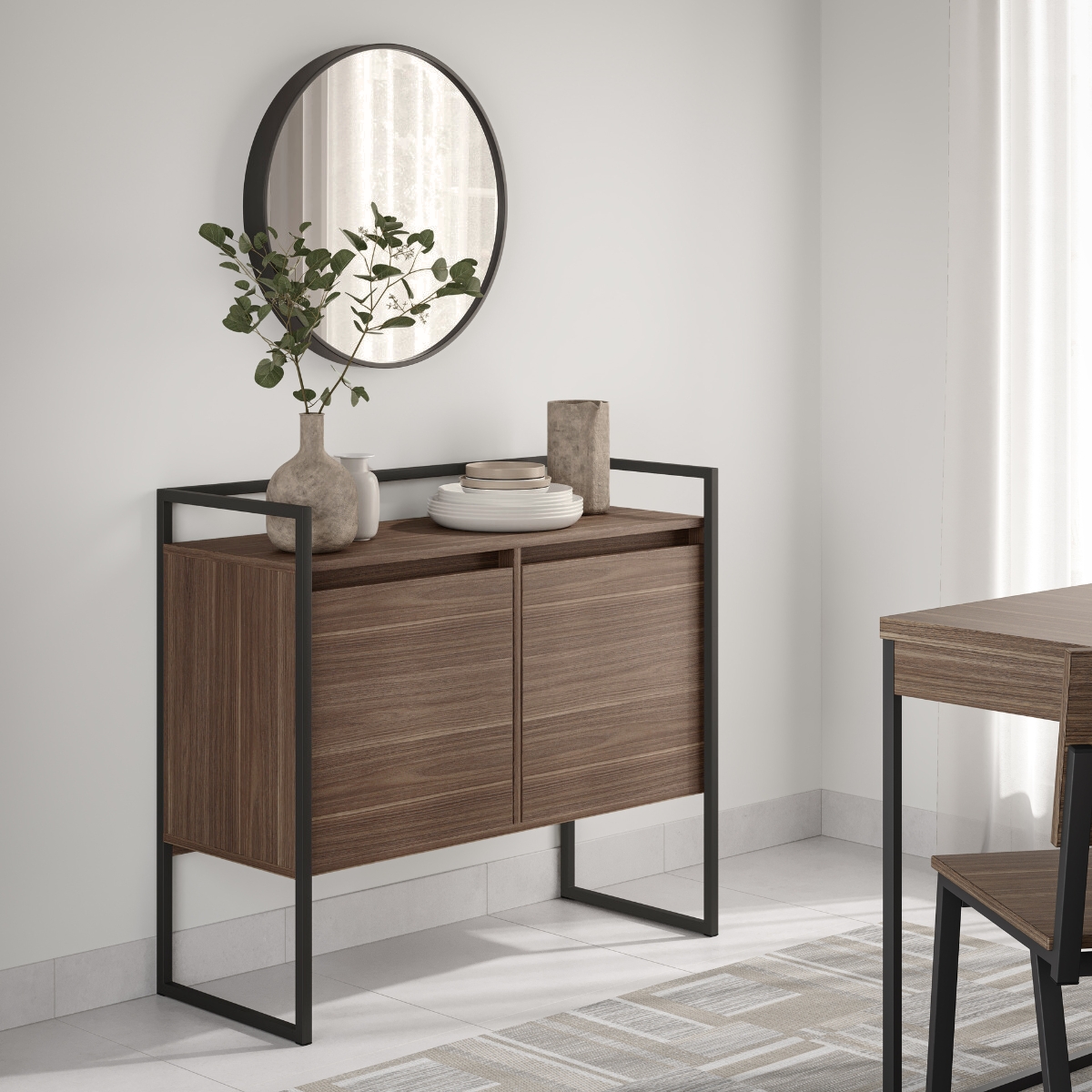 Conjunto Buffet 2 Portas e Aparador Industrial Affara