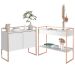 Conjunto Buffet 2 Portas e Aparador Industrial Branco Cobre