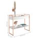 Conjunto Buffet 2 Portas e Aparador Industrial Branco Cobre