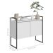 Conjunto Buffet 2 Portas e Aparador Industrial Branco Preto