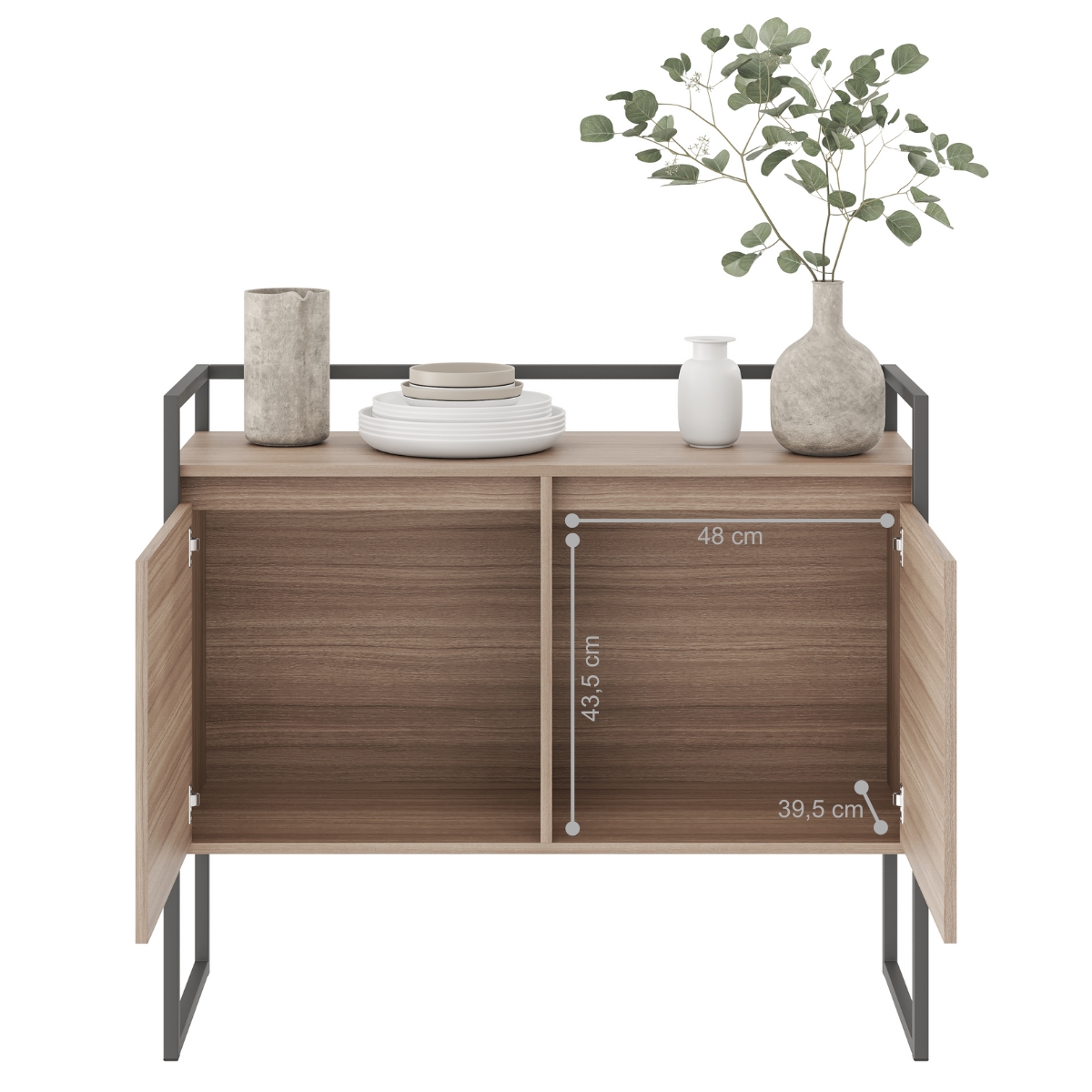 Conjunto Buffet 2 Portas e Aparador Industrial Montana
