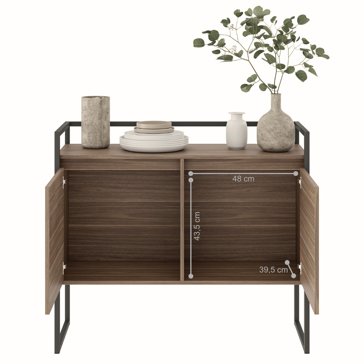 Conjunto Buffet Aparador Industrial 2 Portas Affara