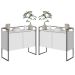 Conjunto Buffet Aparador Industrial 2 Portas Branco Preto