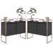 Conjunto Buffet Aparador Industrial 2 Portas Preto Cobre