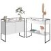 Conjunto Buffet Compacto e Aparador Industrial Branco Preto