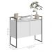 Conjunto Buffet Compacto e Aparador Industrial Branco Preto