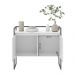 Conjunto Buffet Compacto e Aparador Industrial Branco Preto