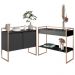 Conjunto Buffet Compacto e Aparador Industrial Preto Cobre