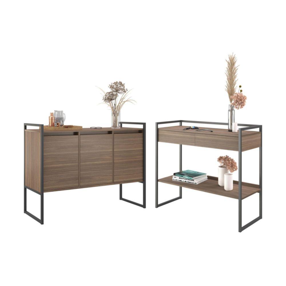 Conjunto Buffet E Aparador Industrial - Bege