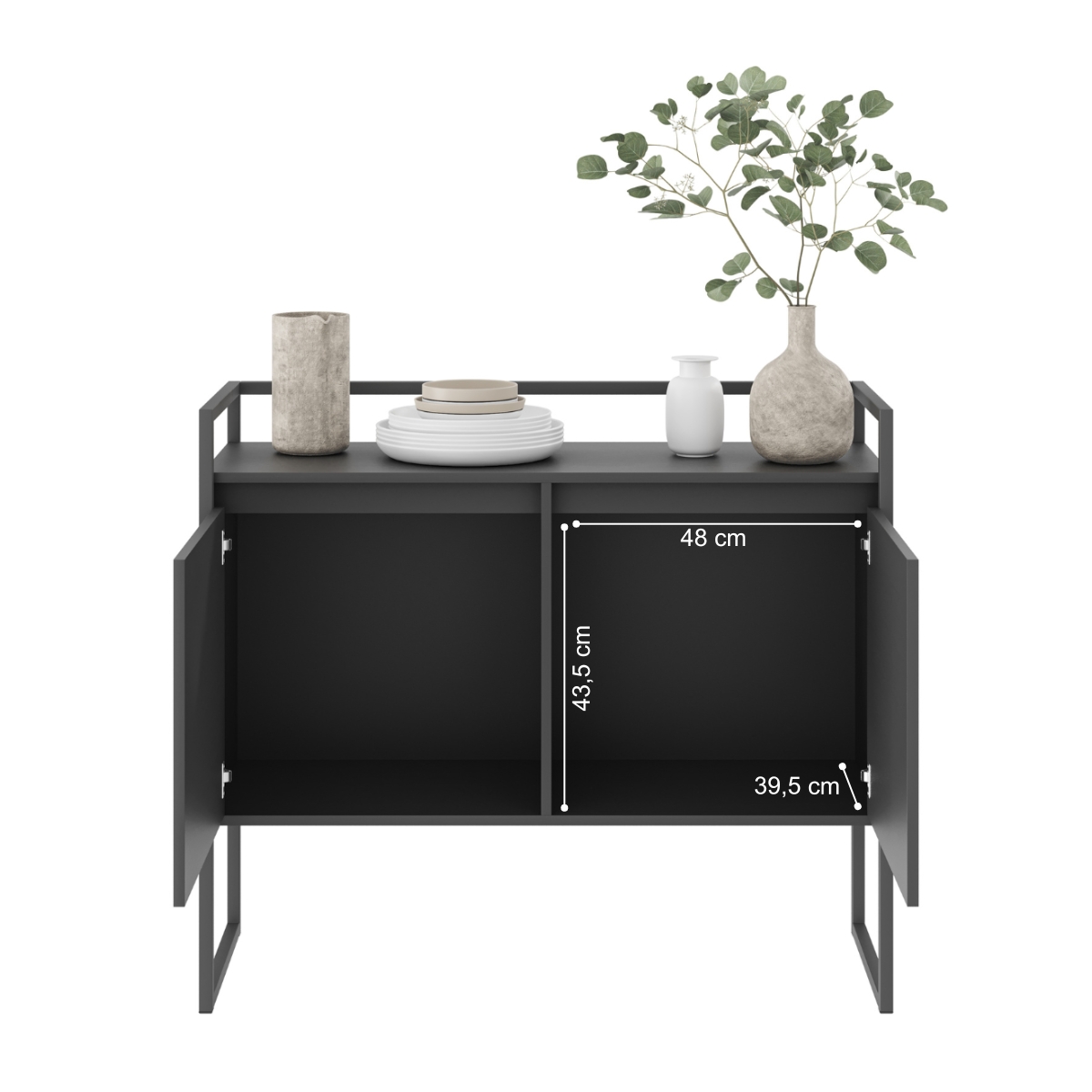 Conjunto Buffet Industrial 2 e 3 portas Preto