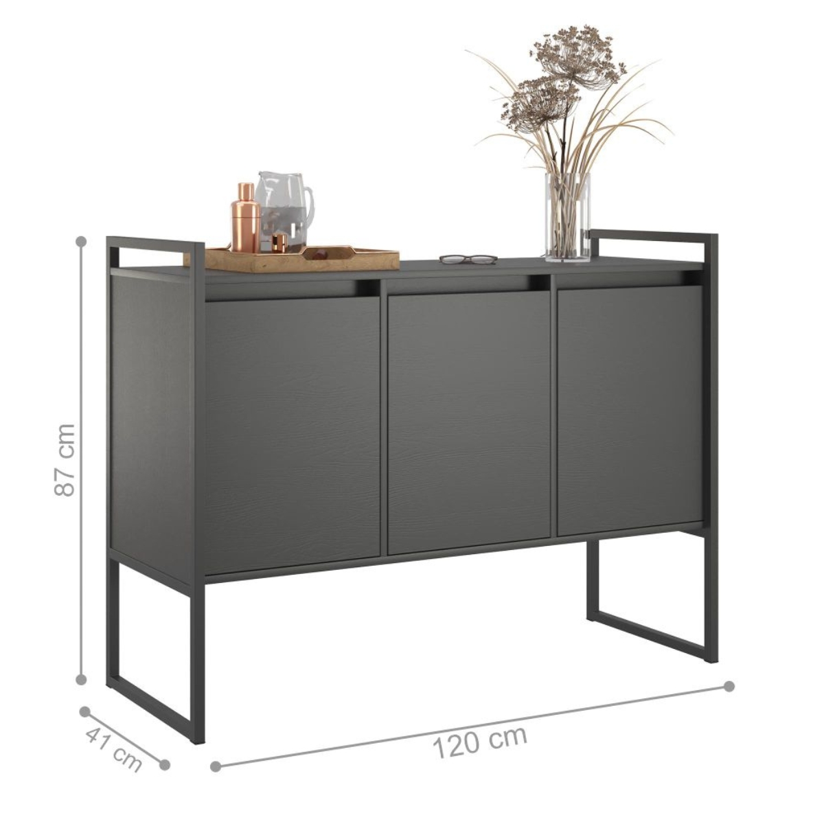 Conjunto Buffet Industrial 2 e 3 portas Preto