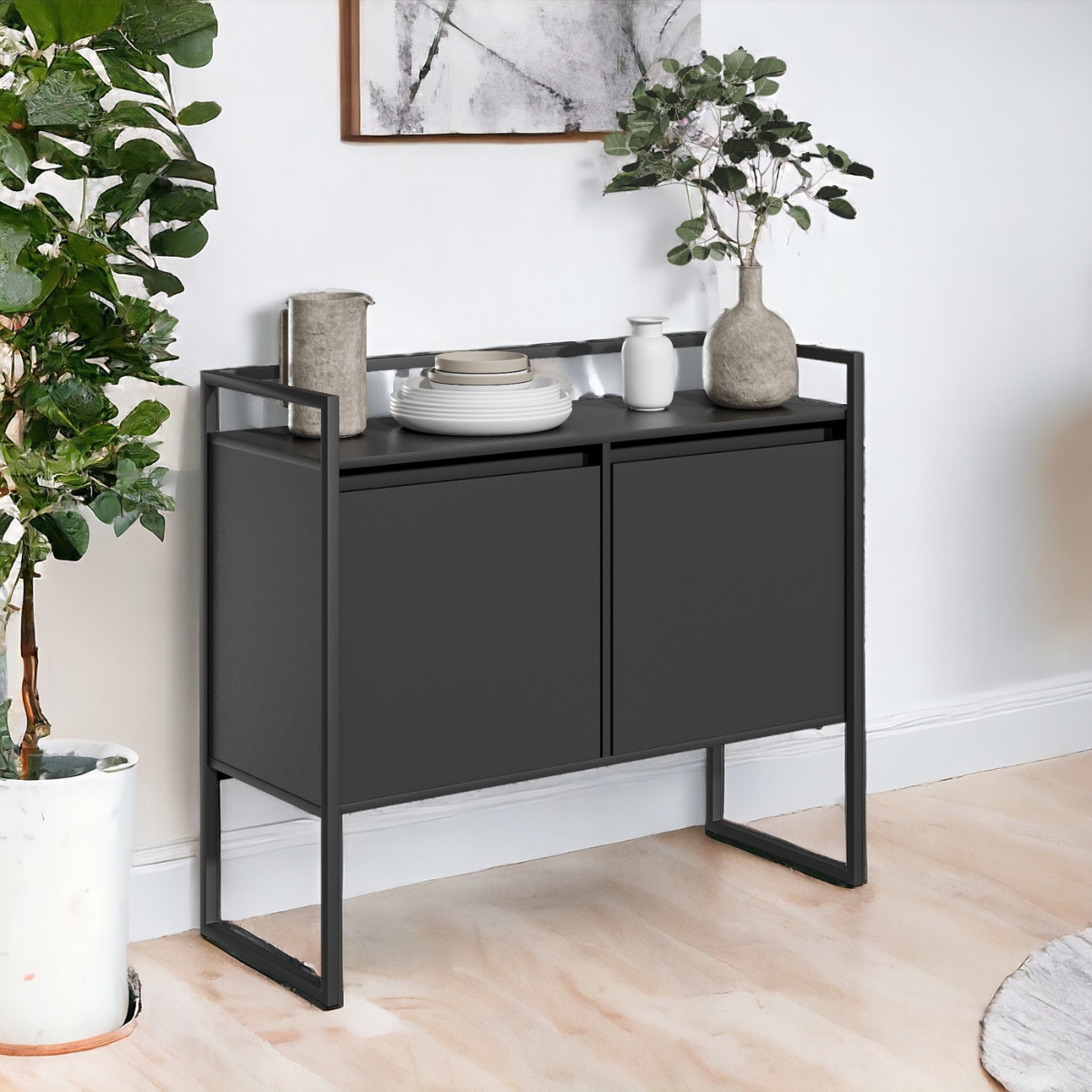 Conjunto Buffet Industrial 2 e 3 portas Preto