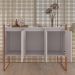 Conjunto Buffet e Aparador Industrial Branco Cobre