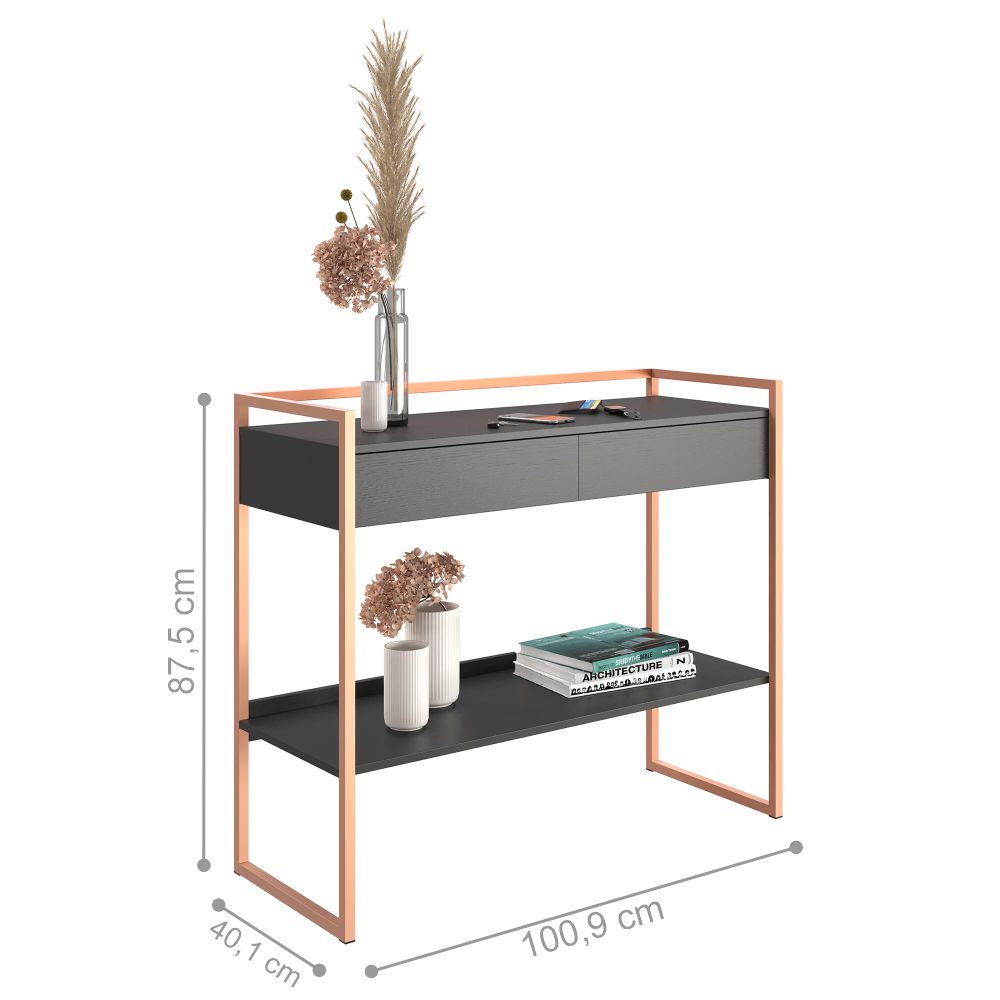 Conjunto Buffet e Aparador Industrial Preto Cobre