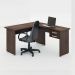 Conjunto Mesa Escritório Lisboa Marrom